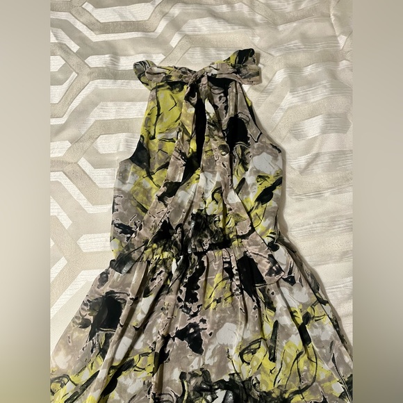 VERO MODA Asymmetrical Abstract Print Halter Dress, Size XS - Picture 2 of 5